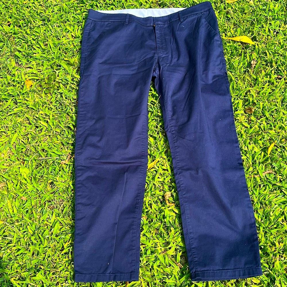 J Crew Navy Cotton Pants Size 32